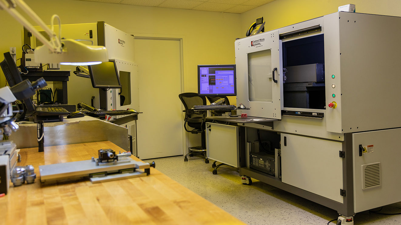 Research and Development laser applications lab with multiple laser workstations