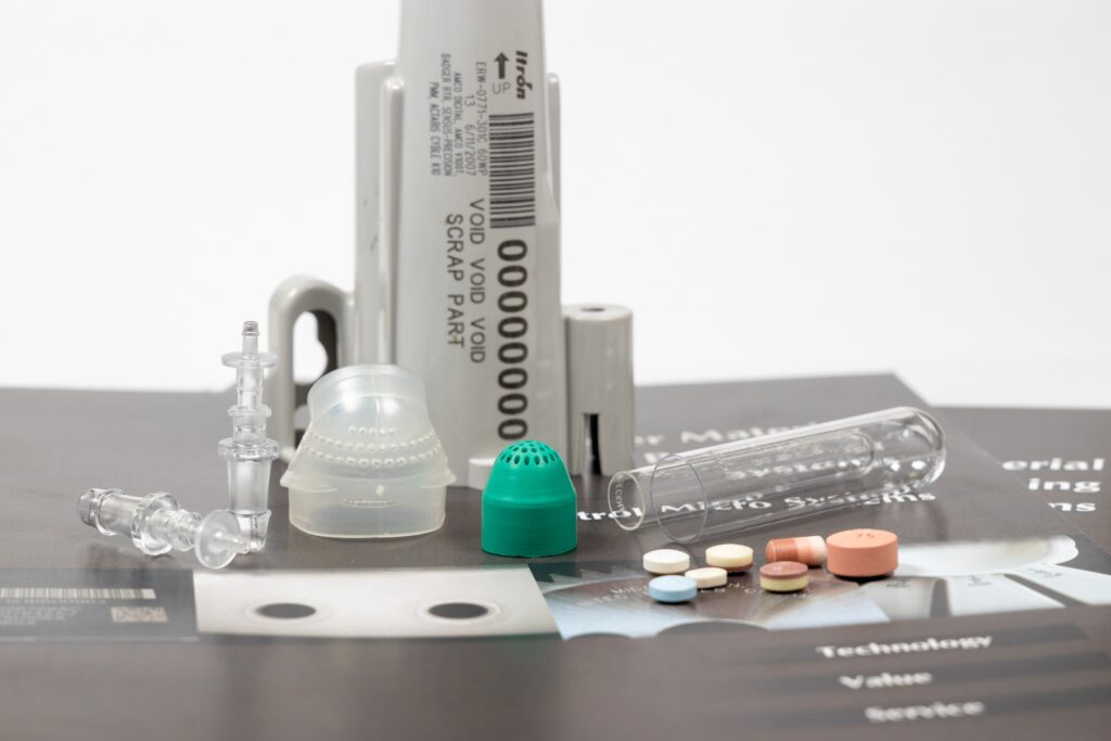 A collection of laser processed medical industry samples