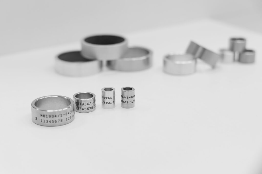 Laser engraved stainless steel bearing rings