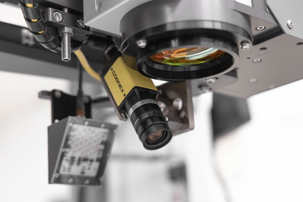 Machine vision for laser marking system