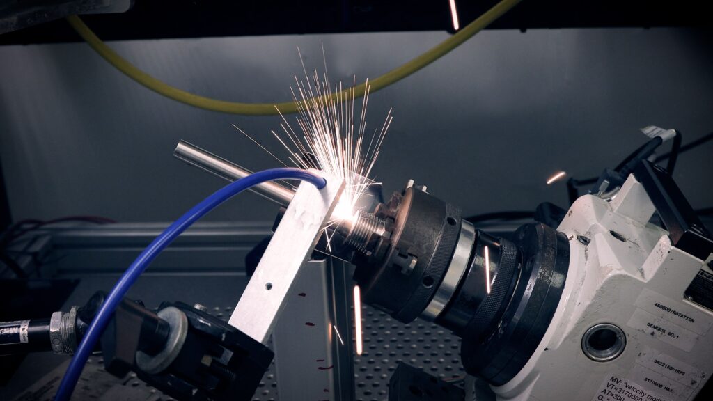 Laser welding metal sparks