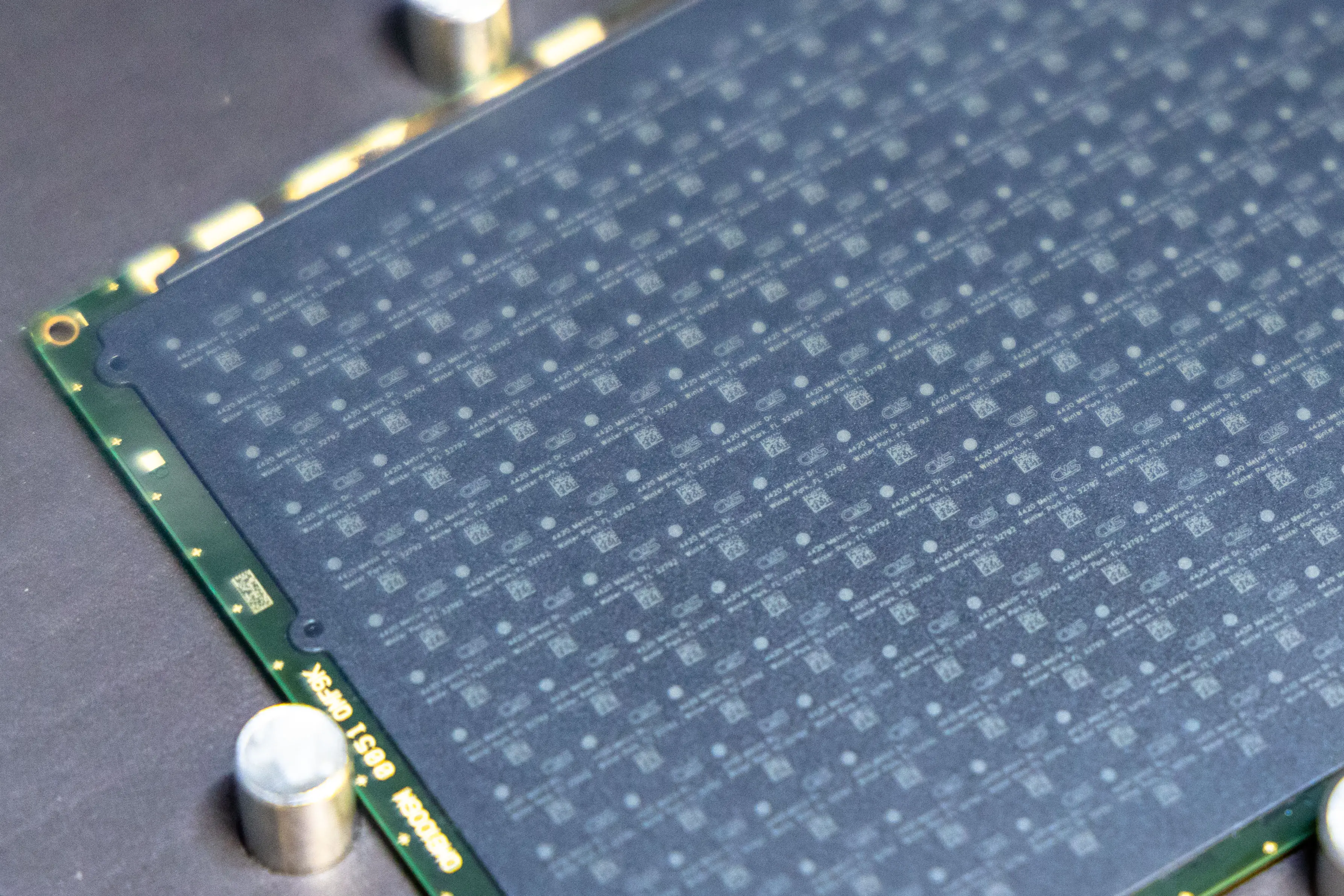 Close-up image of semiconductors manufactured by CMS Laser, showcasing advanced laser technology.